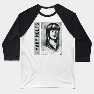 Scary Vintage Japanese Horror Anime "Mary Molts" Baseball T-Shirt